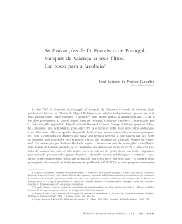 As instru&ccedil;&otilde;es de D. Francisco de Portugal, Marqu&ecirc;s de Valen&ccedil;a, a