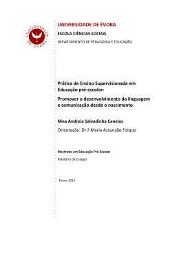 Pr&aacute;tica de Ensino Supervisionada em Educa&ccedil;&atilde;o pr&eacute;