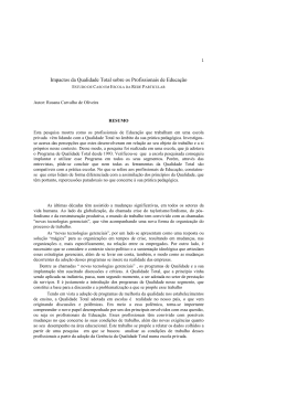 Impactos da Qualidade Total sobre os Profissionais de