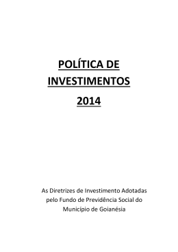 POLÍTICA DE INVESTIMENTOS 2014