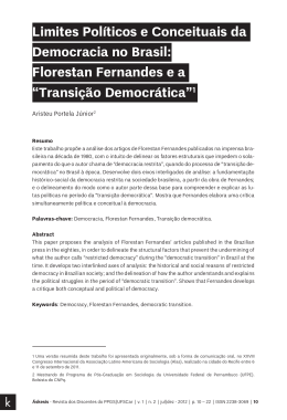 Florestan Fernandes e a &ldquo;Transi&ccedil;&atilde;o Democr&aacute;tica&rdquo;