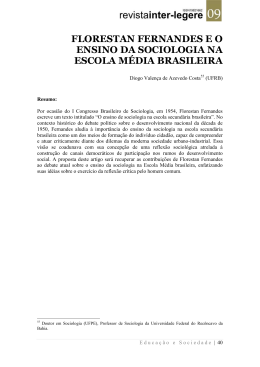 florestan fernandes e o ensino da sociologia na escola