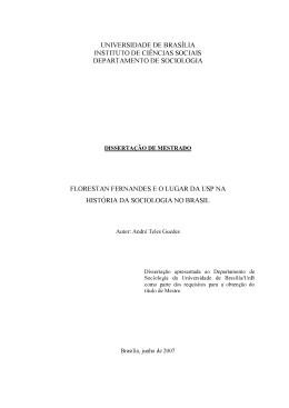 Florestan Fernandes e o lugar da USP na hist&oacute;ria da sociologia no