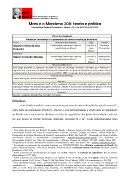 334. Florestan Fernandes e a Apreens&atilde;o da Contra
