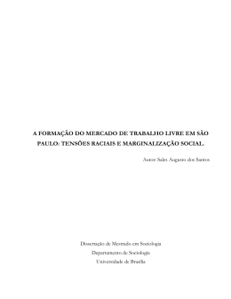 a forma&ccedil;&atilde;o do mercado de trabalho livre em s&atilde;o paulo