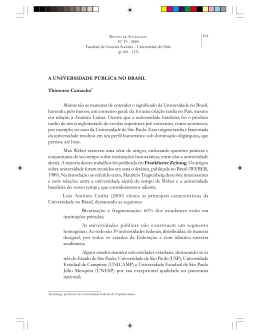 A UNIVERSIDADE P&Uacute;BLICA NO BRASIL Thimoteo Camacho