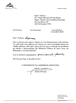 Exma. Senhora Dra. Paula Albertina Ferreira Batista