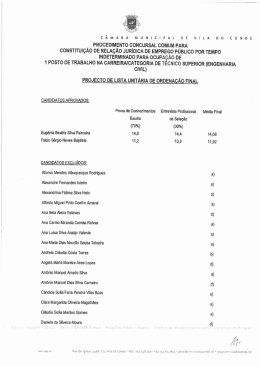 PROCEDIMENTO cONcuRsAL coMuM PARA CONSTITUIÇÃO DE