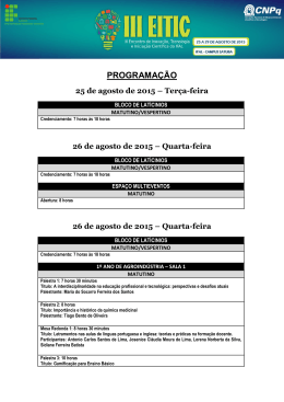 PROGRAMA&Ccedil;&Atilde;O - Instituto Federal de Alagoas