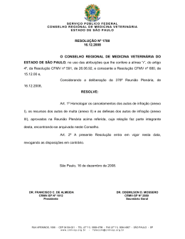 RESOLU&Ccedil;&Atilde;O N&ordm; 1780 16.12.2008 O CONSELHO - CRMV-SP