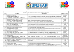 Rela&ccedil;&atilde;o de Alunos e Orientadores