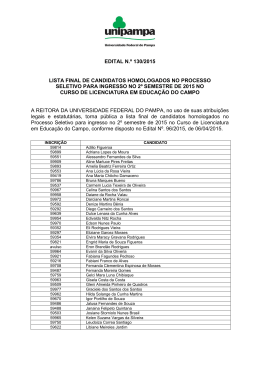 Edital 130/2015 - Lista Final de Candidatos homologados