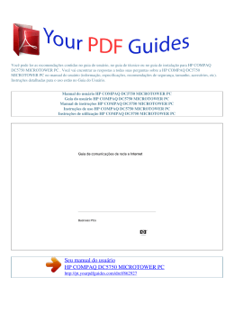 Manual de instru&ccedil;&otilde;es HP COMPAQ DC5750 MICROTOWER PC