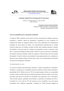 Amaz&ocirc;nia: Regi&atilde;o-Pivot da Integra&ccedil;&atilde;o Sul