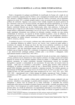 A Uni&atilde;o Europ&eacute;ia e a atual Crise Internacional Francisco Carlos