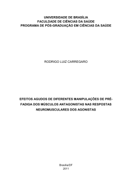 Efeitos agudos de diferentes manipulações de pré