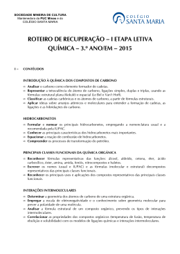 ROTEIRO DE RECUPERA&Ccedil;&Atilde;O QU - I ETAPA - 3.&ordm; ANO EM