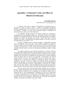 Agostinho e a Educa&ccedil;&atilde;o Crist&atilde;
