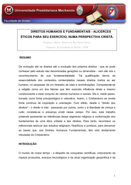direitos humanos e fundamentais - alicerces &eacute;ticos