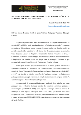 A DOUTRINA SOCIAL DA IGREJA CAT&Oacute;LICA E A PEDAGOGIA