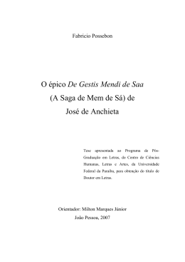 (A Saga de Mem de S&aacute;) de Jos&eacute; de Anchieta
