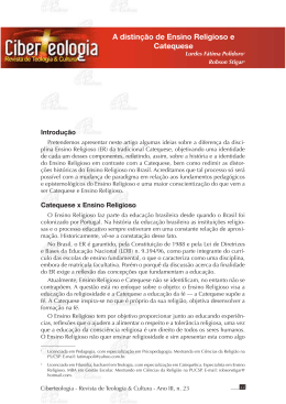 A distin&ccedil;&atilde;o de Ensino Religioso e Catequese