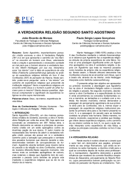 a verdadeira religi&atilde;o segundo santo agostinho - PUC