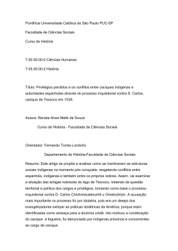 privil&eacute;gios perdidos e os conflitos entre caciques - PUC-SP