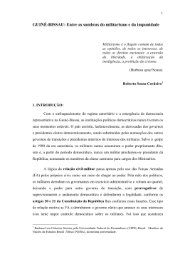 GUIN&Eacute;-BISSAU: Entre as sombras do militarismo e da impunidade