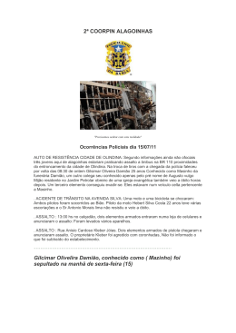 2&ordf; COORPIN ALAGOINHAS Gilcimar Olivelira Dami&atilde;o, conhecido