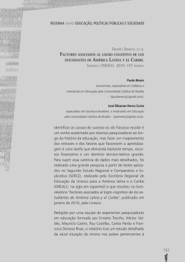 RESENHA: TREVI&Ntilde;O, Ernesto, et al. Factores asociados