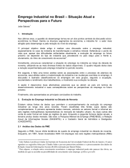 Emprego Industrial no Brasil - Minist&eacute;rio do Desenvolvimento