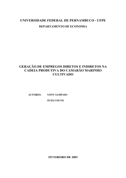Gera&ccedil;&atilde;o de Empregos Diretos e Indiretos na Cadeia