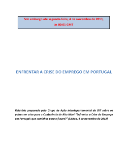 Organização Internacional do Trabalho analisa a situação