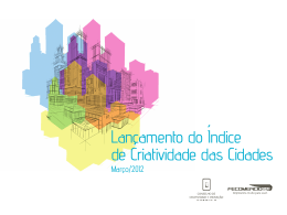 Lan&ccedil;amento do &Iacute;ndice de Criatividade das Cidades