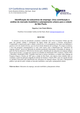 identifica&ccedil;&atilde;o de subcentros de emprego