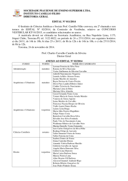 Lista de convocação para 2ª Chamada - Vestibular 2015.01