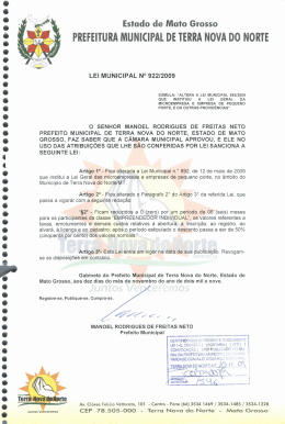 Estado de Mato Grosso - C&acirc;mara Terra Nova do Norte