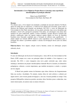 Introduzindo o Livro Digital no Projeto Reserva Liter&aacute;ria