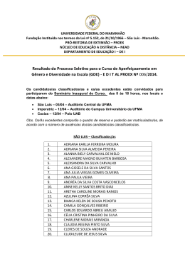 Resultado do Processo Seletivo para o Curso de Aperfei&ccedil;oamento