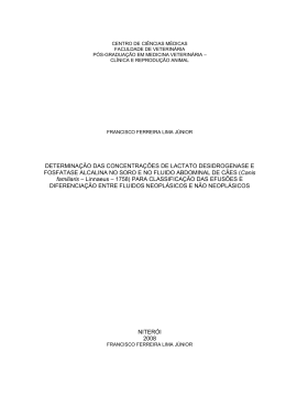 DETERMINA&Ccedil;&Atilde;O DAS CONCENTRA&Ccedil;&Otilde;ES DE LACTATO