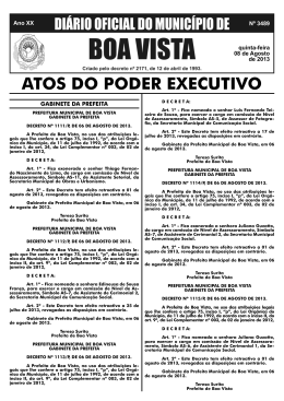 dom n&ordm; 3489.indd - Prefeitura Municipal de Boa Vista