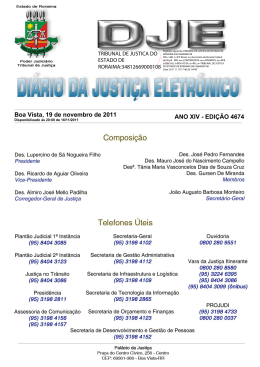 DJe - Di&aacute;rio da Justi&ccedil;a Eletr&ocirc;nico - TJRR