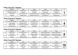 Direito Turma V01 1º Semestre Direito Turma V01 2º Semestre