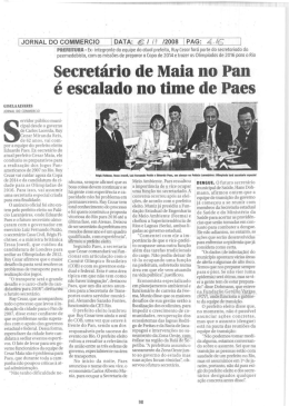 Secret&aacute;rio de Maia no Pan ` escalado no time de Paes