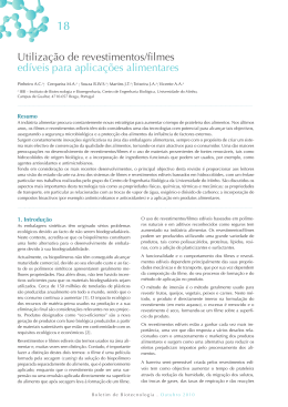 Utiliza&ccedil;&atilde;o de revestimentos/filmes ed&iacute;veis para aplica&ccedil;&otilde;es