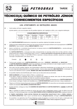 PROVA 52 - T&Eacute;CNICO QU&Iacute;MICO DE PETR&Oacute;LEO J&Uacute;NIOR.pmd