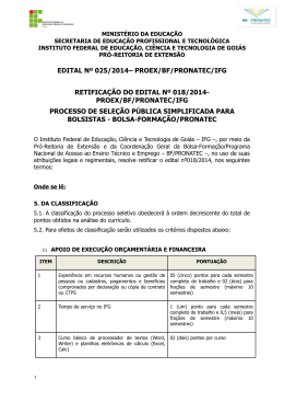 1 ª Retificação do Edital 018/2014
