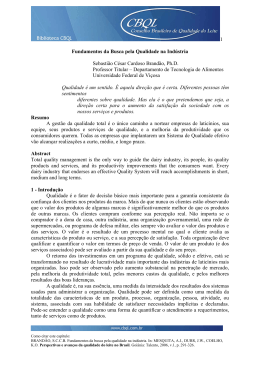 1 Fundamentos da Busca pela Qualidade na Ind&uacute;stria
