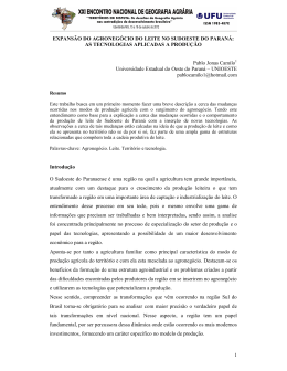 1 EXPANS&Atilde;O DO AGRONEG&Oacute;CIO DO LEITE NO